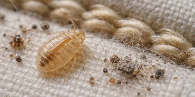 bed bug shells compared to dirt and dust on mattress